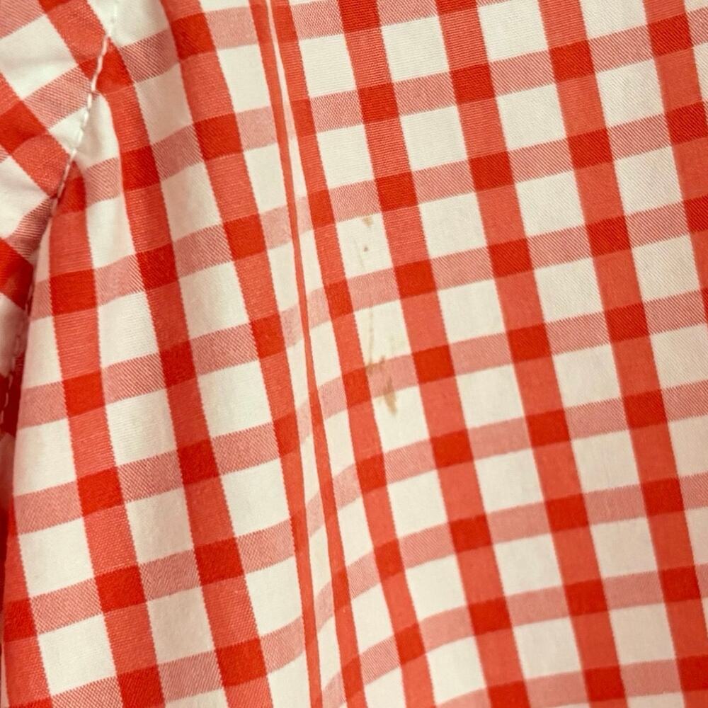 J.Mclaughlin Orange Gingham Button-Down Shirt Men… - image 3